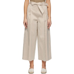 Brown   White Xavier Trousers 221118F087017