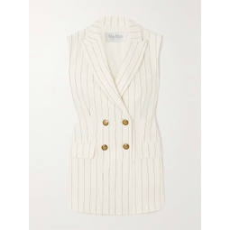 MAX MARA Quebec double-breasted pinstriped linen vest