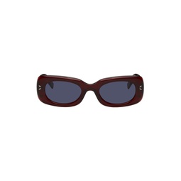 Burgundy Rectangular Sunglasses 232461F005010