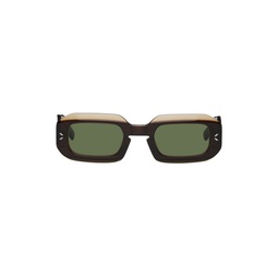 Brown Rectangular Sunglasses 231461M134003