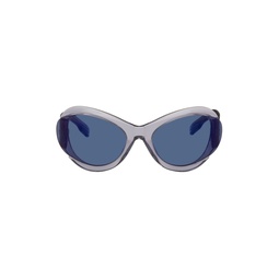 Gray Futuristic Sunglasses 231461M134023