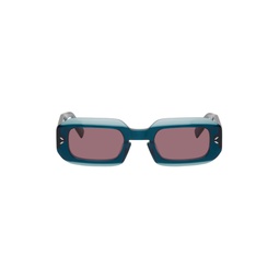 Blue Rectangular Sunglasses 231461F005007