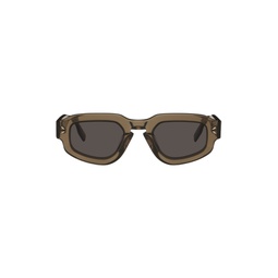 Brown Hexagonal Sunglasses 232461M134017