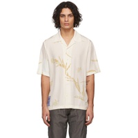 Off White Pressed Leaves Casual Shirt 221461M192003