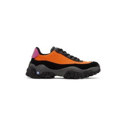Black   Orange L11 Crimp Sneakers 222461M237009