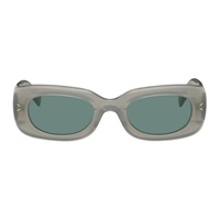 Green Rectangular Sunglasses 232461F005009