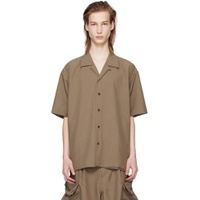 Brown Side Slit Shirt 241699M192014