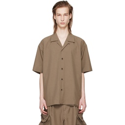 Brown Side Slit Shirt 241699M192014