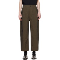Khaki Dope Dyed Trousers 241699M191010