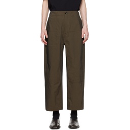 Khaki Dope Dyed Trousers 241699M191010