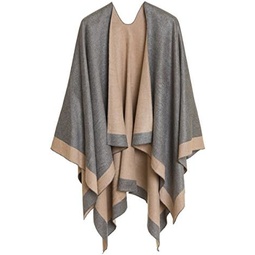 MELIFLUOS DESIGNED IN SPAIN Womens Shawl Wrap Poncho Ruana Cape Cardigan Sweater Open Front for Spring Fall Winter