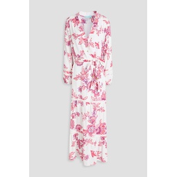 Wisteria gathered floral-print woven maxi dress