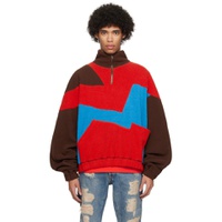 Brown   Red Striped Sweatshirt 241152M180000
