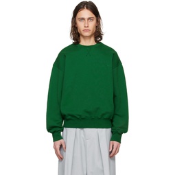 Green Embroidered Sweatshirt 241512M204001
