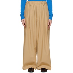 Beige Drawstring Trousers 241512F087003