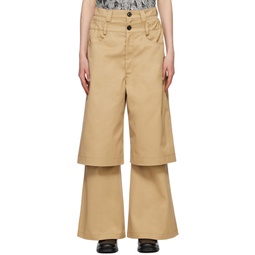 Beige Double Pant 231512F087000