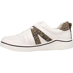 MIA Womens Alta Cheetah Lace Up Sneakers Shoes Casual - White - Size 7 B