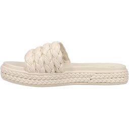 MIA Womens Bri Braided Platform Slide Athletic Sandals Casual - Off White