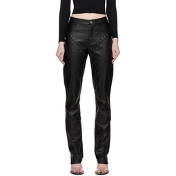Black Hannah Jewett Edition Jet Faux Leather Trousers 231224F084000