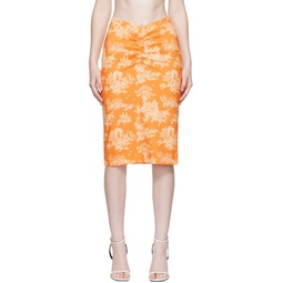 Orange Preston Midi Skirt 222224F092010