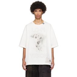 White Dog Print T Shirt 241551M213015