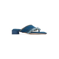 Blue Pythia Denim Heeled Sandals 231877F125028