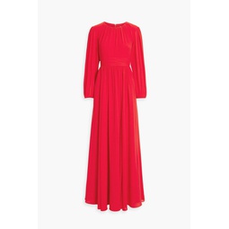 Gathered crepe gown