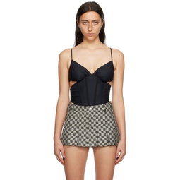 Black Cropped Camisole 232937F111006