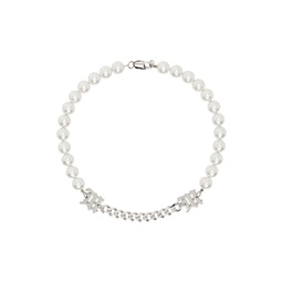 White   Silver Curb Chain Choker 232937M145002