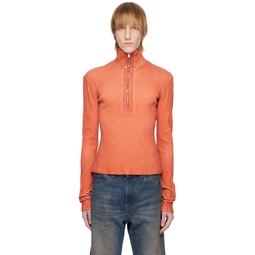 Orange Half Zip Sweater 231937M202021