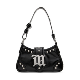 Black Leather Studded Small Bag 241937F048026