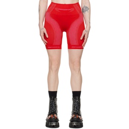 Red Jacquard Sport Shorts 241937F541004