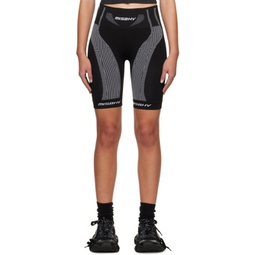Black & White Biker Sport Shorts 241937F541001