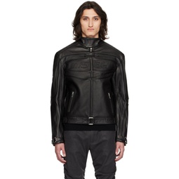 Black Fast Leather Jacket 241937M181000