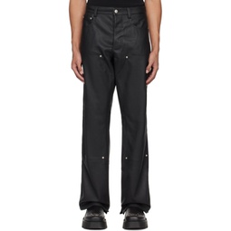 Black Carpenters Faux-Leather Trousers 241937M191000