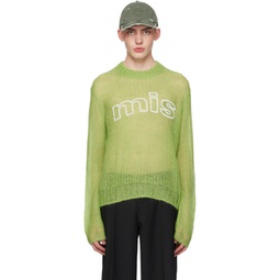 Green Unbrushed Sweater 241937M201001