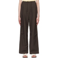 Brown Crinkled Trousers 222239F087001