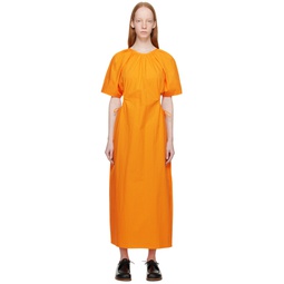 Orange Side Ring Midi Dress 231239F054005