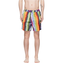 Multicolor Printed Swim Shorts 231884M208001