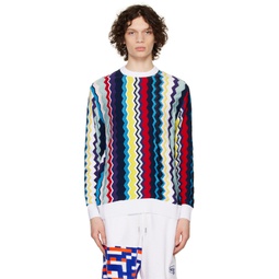 Multicolor Chevron Sweater 231884M201000