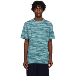 Blue   Green Striped T Shirt 232884M213006