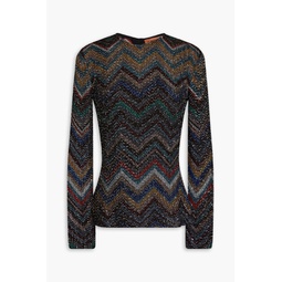 Sequin-embellished crochet-knit top