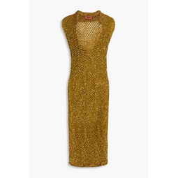Sequined open-knit dress