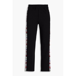 Crochet-trimmed French cotton-terry sweatpants