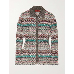 MISSONI Metallic striped crochet-knit shirt