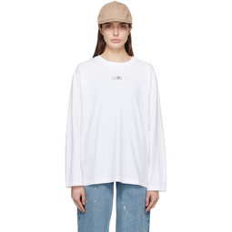 White Numeric Signature Long Sleeve T Shirt 241188F110041
