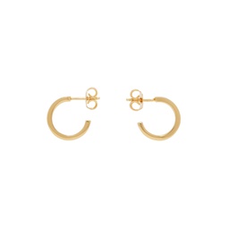 Gold Numeric Minimal Signature Hoop Earrings 241188M144005