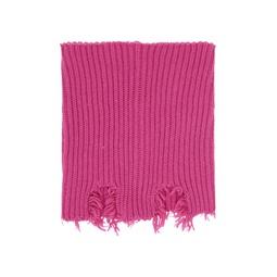 Pink Ribbed Scarf 231188F028004