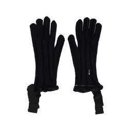 Black Distressed Gloves 232188F012006