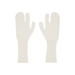 Off White Felted Knit Gloves 232188F012001